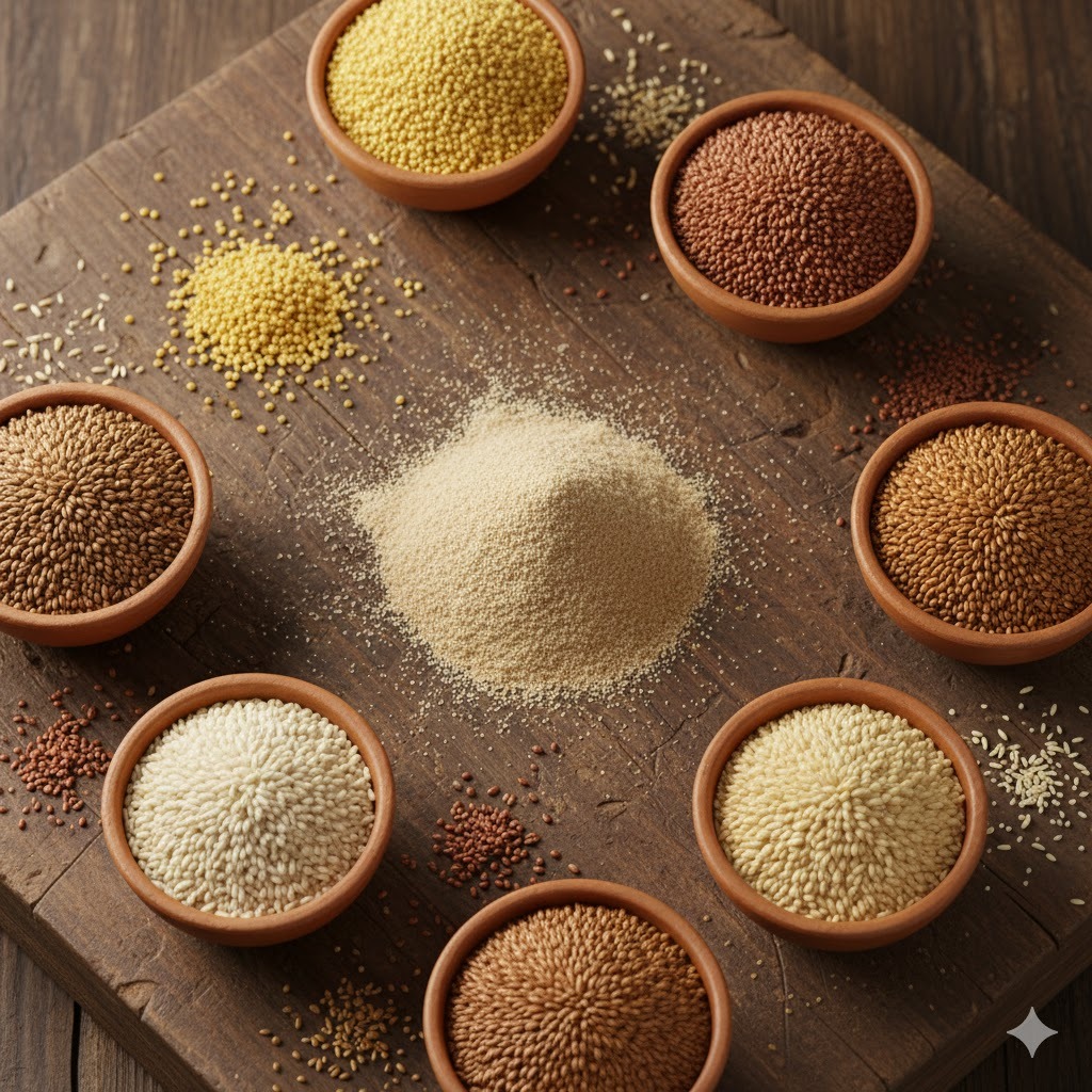 Millet grains and organic ingredients